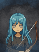 파란 머리의 인간