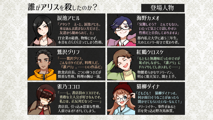 誰がアリスを殺したのか？