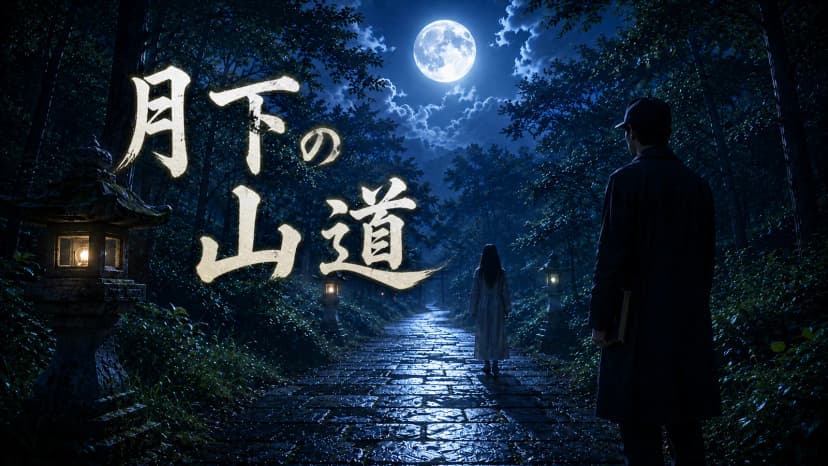 月下の山道