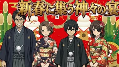 新春に集う神々の宴 background image