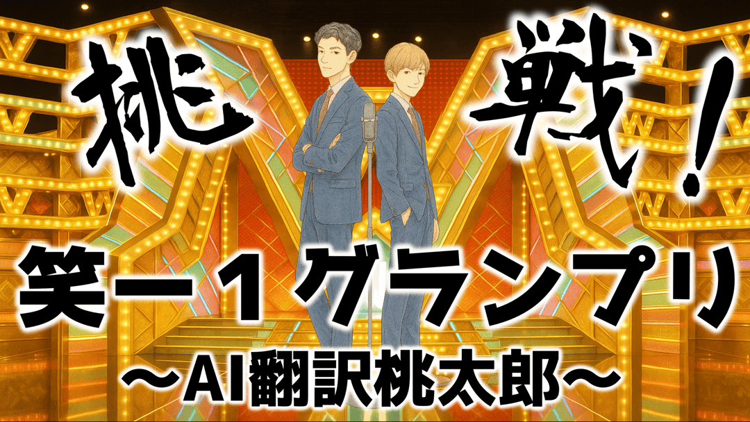 挑戦！笑ー１グランプリ〜AI翻訳桃太郎〜 background image