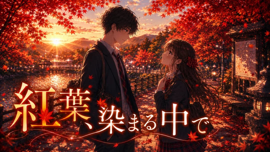 紅葉、染まる中で background image